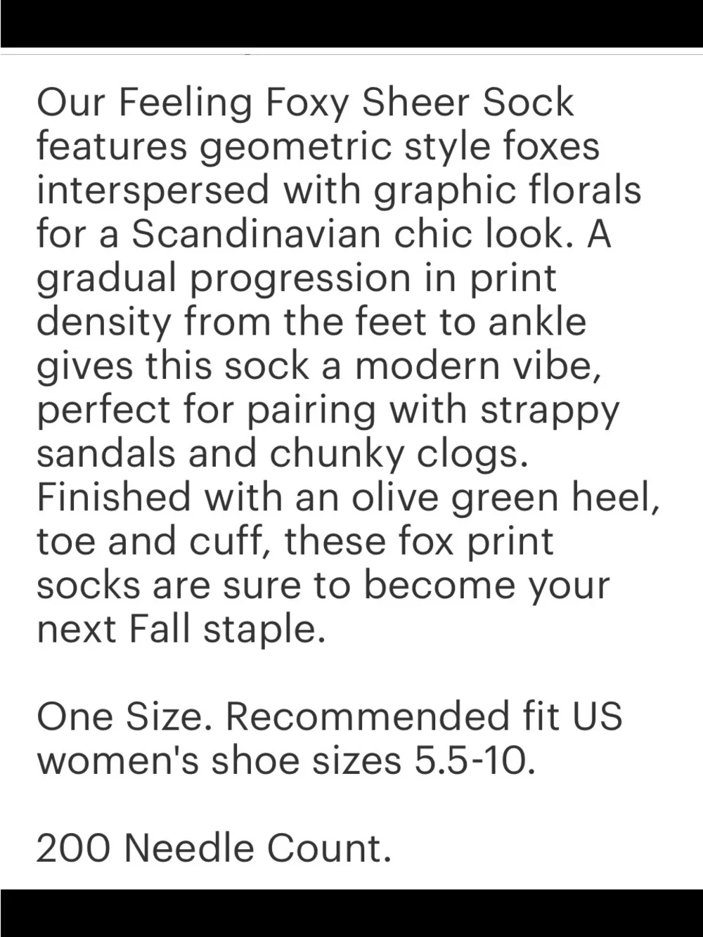 Sock Candy Feeling Foxy Sheer Crew Sock.